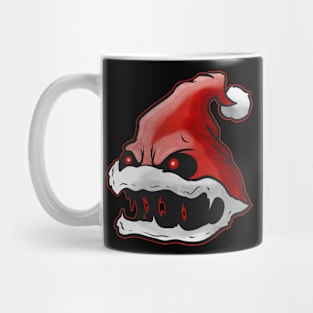 Scary Santa Hat With Fangs Glowing Eyes Christmas Hallowxmas Mug